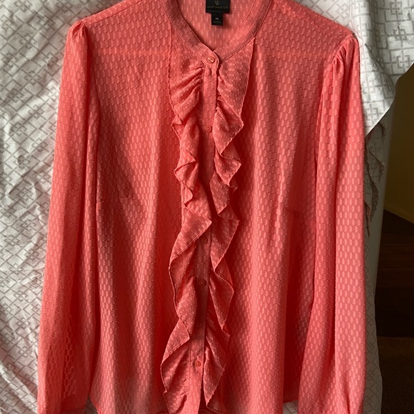 Worthington Tops - Worthington. XL, peach blouse, with ruffled front